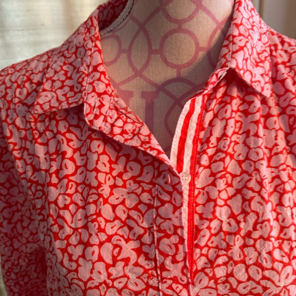 J. McLaughlin Coral Patterned Button-Down Shirt - image 2